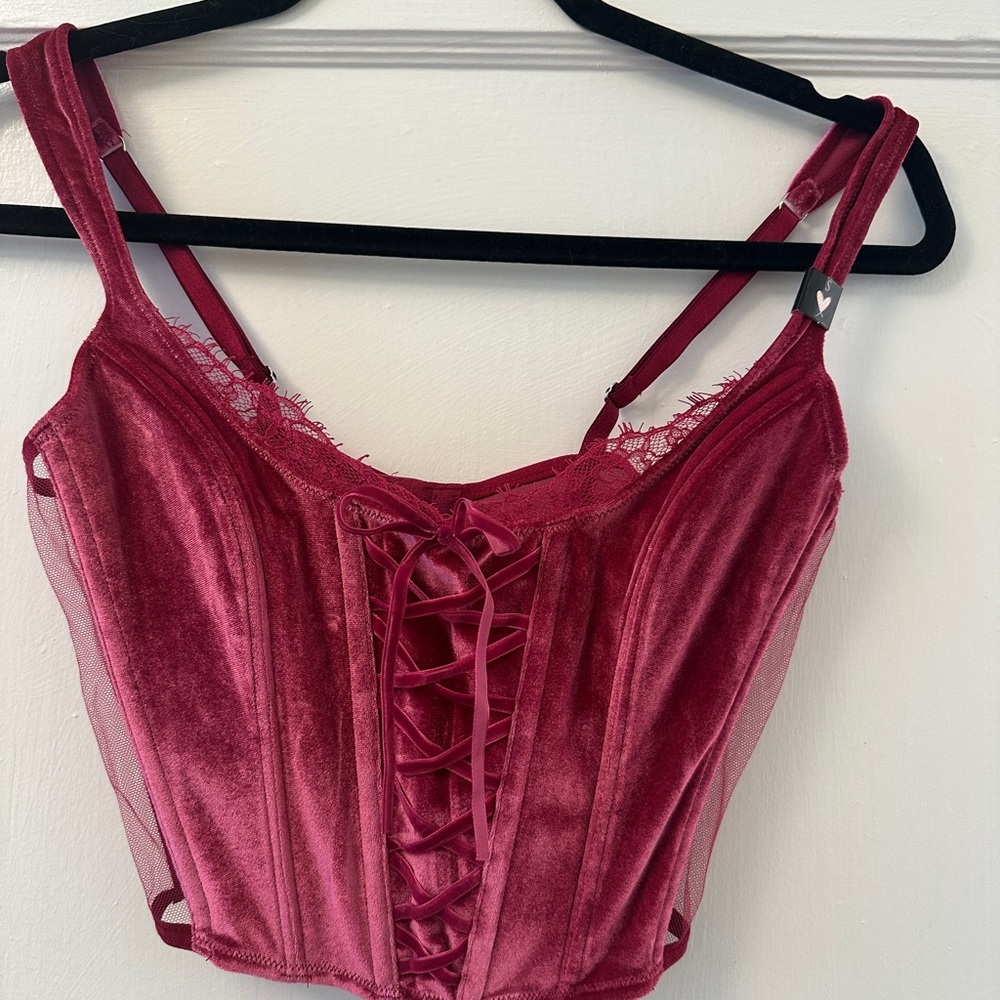 Victoria’s Secret Dream Angels Bustier Corset Longline Velvet